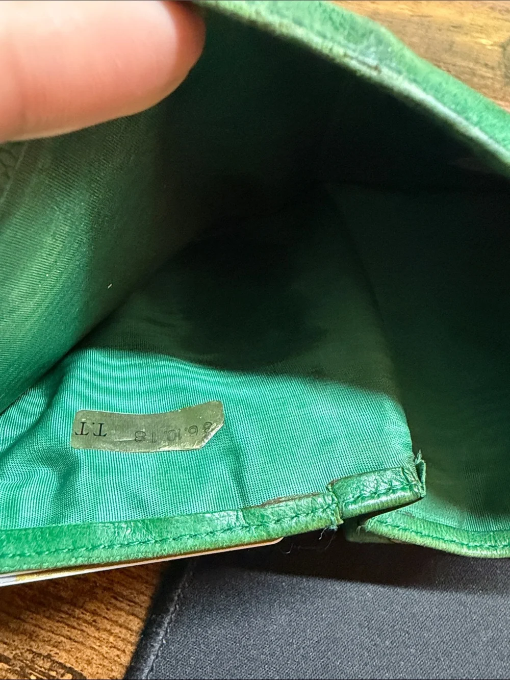 CHANEL Green Quilted CC Leather Wallet